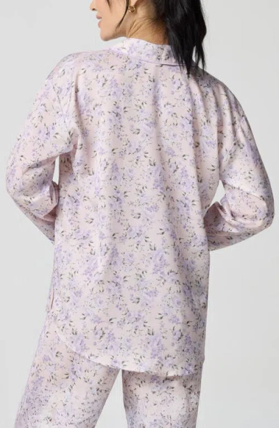 Florence By Mills Dream Satin Pajama Shirt In Purple