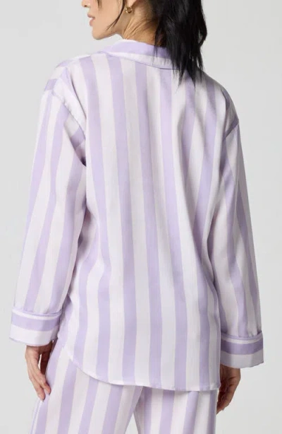 Florence By Mills Dream Satin Pajama Shirt In Purple