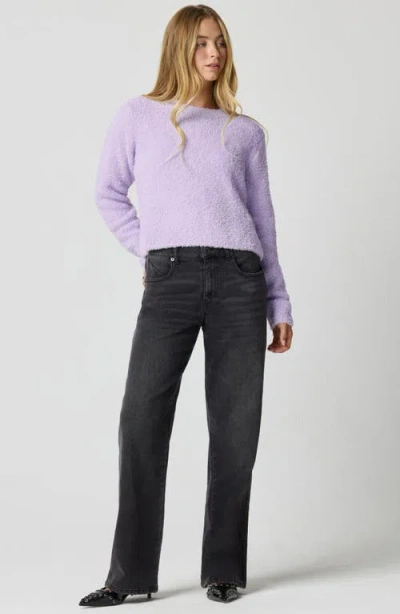 Florence By Mills Crop Crewneck Sweater In Purple