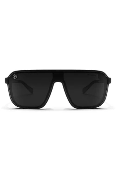 Blenders Eyewear Meister X2 133mm Polarized Flat Top Sunglasses In Black