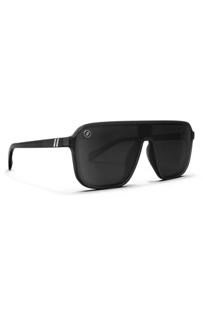 Blenders Eyewear Meister X2 133mm Polarized Flat Top Sunglasses In Black