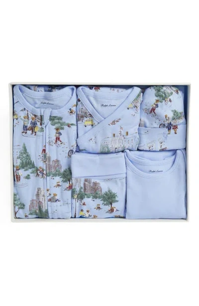 Ralph Lauren Polo Bear Cotton 6-piece Gift Set In Blue