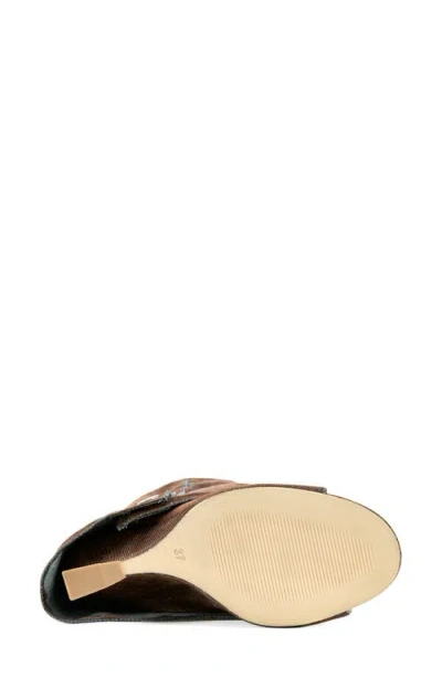 Azalea Wang Metallic Open Toe Boot In Brown