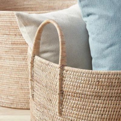 Napa Home & Garden Burma Rattan Hampers With Handles, Set Of 2 In Neutral