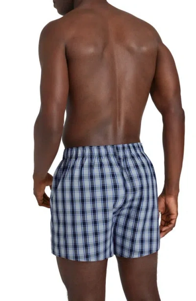 Tommy John Assorted 3-pack Woven Cotton Boxers In Blue