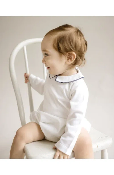 Cuclie Gingham Piping Bubble Romper In White