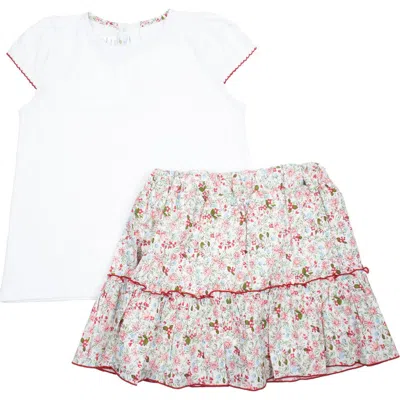 Cuclie Floral Ruffle Skort Set In Multi