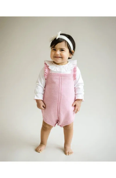 Cuclie Smocked Collar Bubble Romper In White