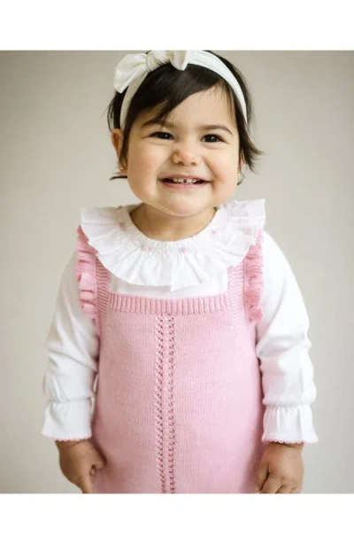 Cuclie Smocked Collar Bubble Romper In White