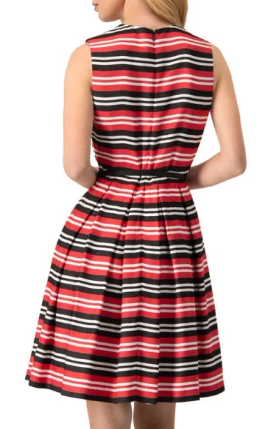 Ivonne Sleeveless Striped Fit & Flare Dress In Multi