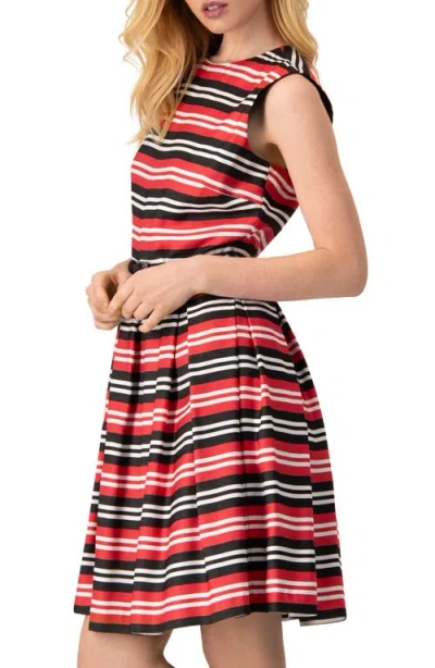 Ivonne Sleeveless Striped Fit & Flare Dress In Multi