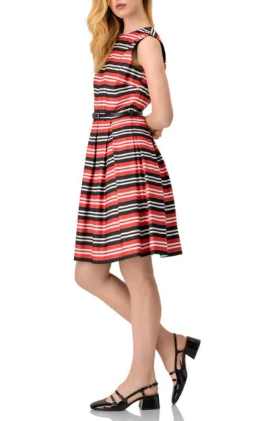 Ivonne Sleeveless Striped Fit & Flare Dress In Multi