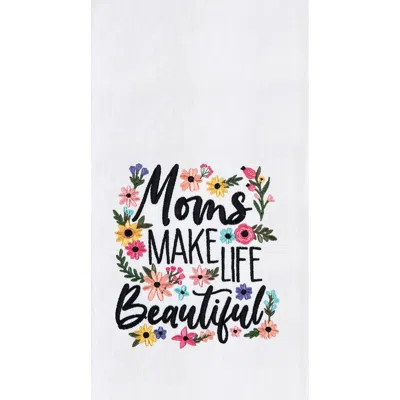 C & F Home C&f Home Beautiful Mom Floral Kitchen And Bathroom Embroidered Hand Towel In Multi