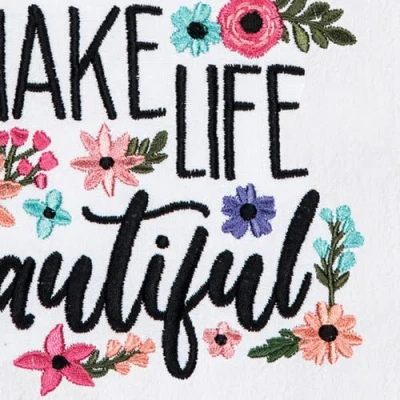 C & F Home C&f Home Beautiful Mom Floral Kitchen And Bathroom Embroidered Hand Towel In Multi