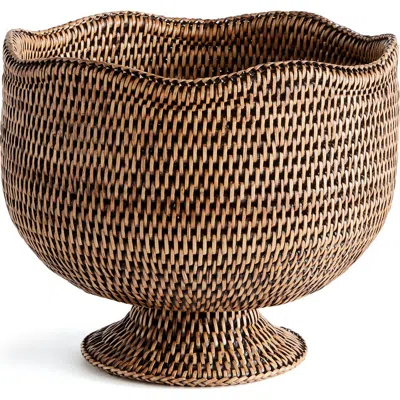 Napa Home & Garden Burma Rattan Footed Cachepot Planter In Brown