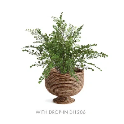 Napa Home & Garden Burma Rattan Footed Cachepot Planter In Brown