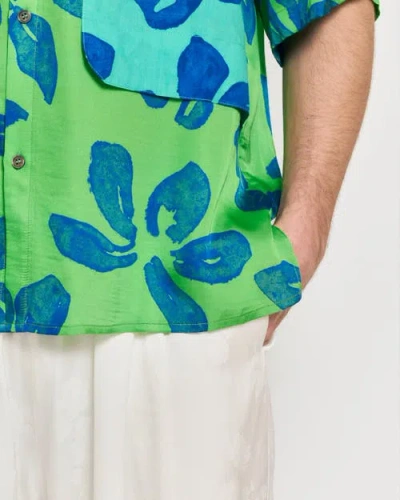 Lost Pattern Nyc "beach Blossom" Wide-leg Pants In White