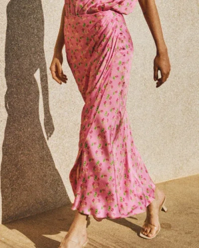 Lost Pattern Nyc "beach Blossom" Skirt In Pink