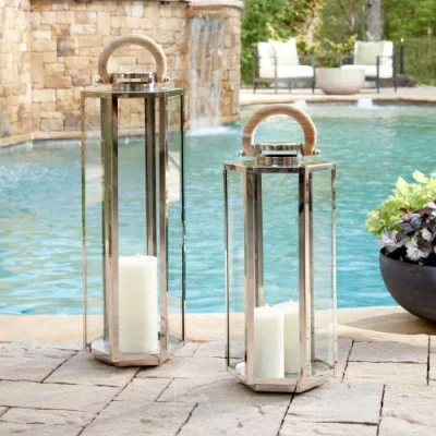 Napa Home & Garden Dockside Outdoor Lantern In Silver