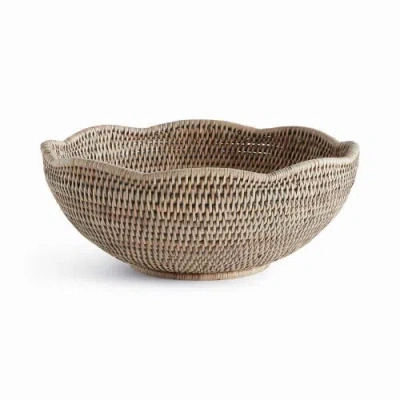 Napa Home & Garden Burma Rattan Scalloped Edge Bowl In Neutral