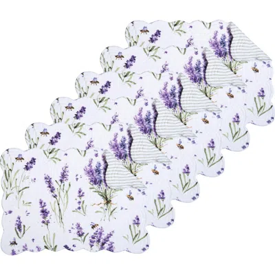 C & F Home C&f Home Lavender Fields Reversible Machine Washable Scallop Quilt Placemats Set Of 6 In Purple
