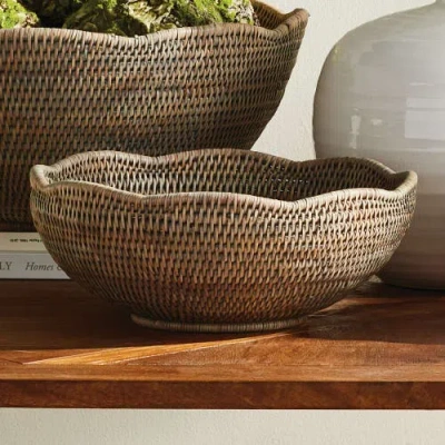 Napa Home & Garden Burma Rattan Scalloped Edge Bowl In Neutral
