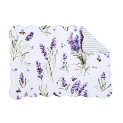 C & F Home C&f Home Lavender Fields Reversible Machine Washable Scallop Quilt Placemats Set Of 6 In Purple