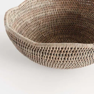 Napa Home & Garden Burma Rattan Scalloped Edge Bowl In Neutral