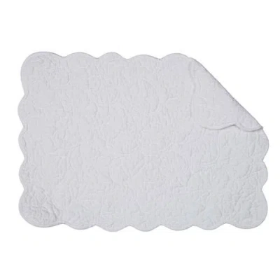 C & F Home C&f Home Christiana White Reversible Machine Washable Scallop Quilt Placemats Set Of 6 In White