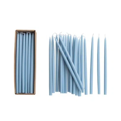 Storied Home 24-piece Unscented Thin Taper Candles In Blue