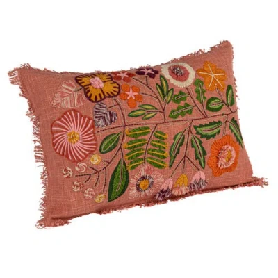 Storied Home Floral Whisper Lumbar Pillow, Multicolor In Pink