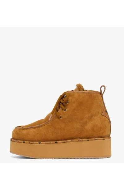 Mcm Platform Boots In Brown