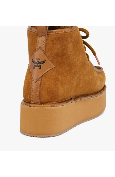 Mcm Platform Boots In Brown