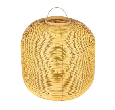 Storied Home Natural Glow Solar Led Lantern, Natural In Brown