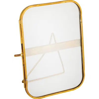 Storied Home Elegant Brass And Glass Rectangular Photo Frame, Brass Color In Gold