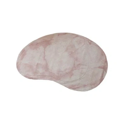 Storied Home Wool And Reclaimed Cotton Organic Shaped Rug, Pink And Cream In Pink