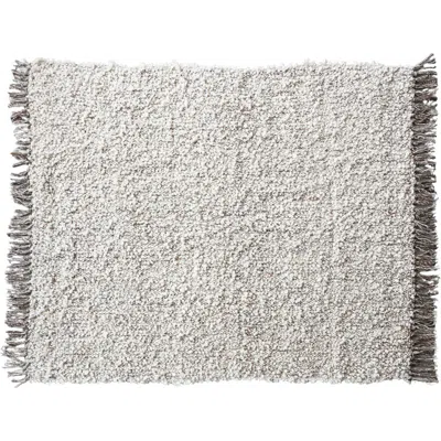 Storied Home Cozy Haven Wool Blend Shag Throw, Natural And Grey Mélange In Gray