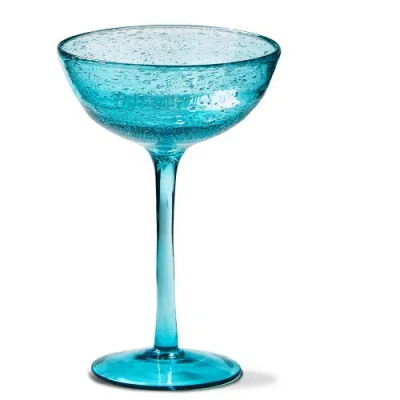 Tag Bubble Glass Coupe Aqua Wine Glasses In Blue