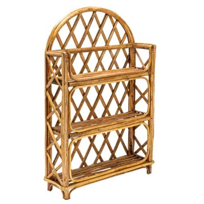 Storied Home Rattan Wall Shelf With 3-tier Shelves, Natural In Brown