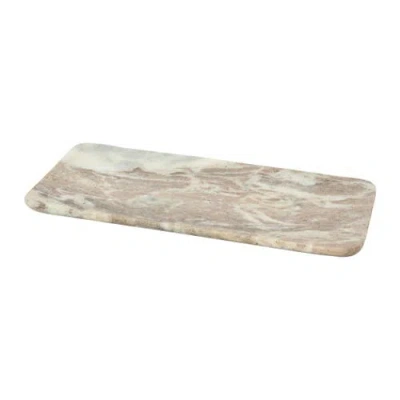 Storied Home Marble Food Serving Tray, Beige And White In Brown