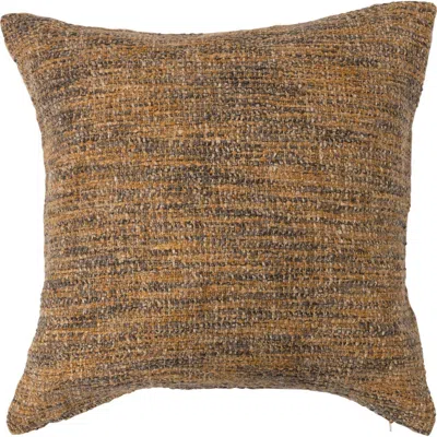 Storied Home Mélange Cotton Blend Bouclé Pillow In Brown