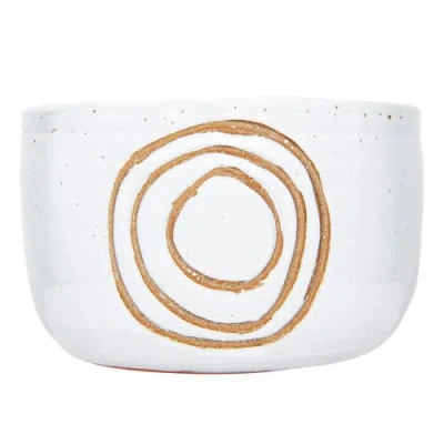 Storied Home White Terracotta Planter In White