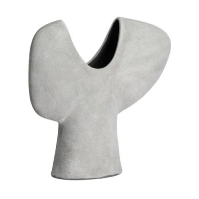 Storied Home Y Shaped Terra-cotta Abstract Vase, Grey In Gray