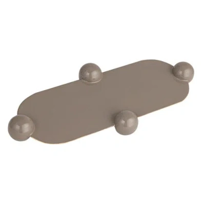 Storied Home Elegance Enamel Metal Tray With Ball Feet, Grey In Gray