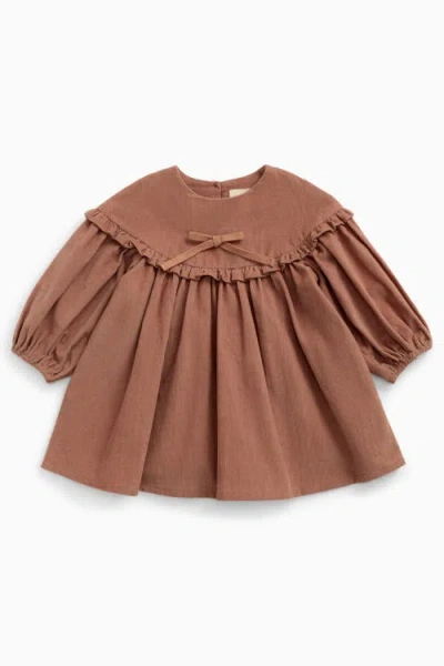 Mori Corduroy Dress In Brown