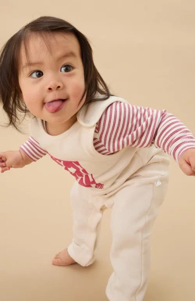 Mori Hearts Dungarees In Neutral