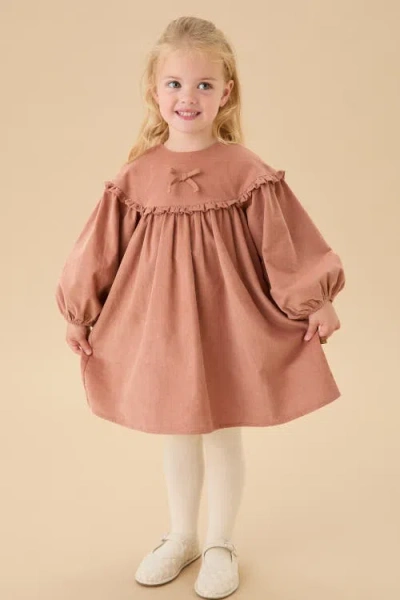 Mori Corduroy Dress In Brown