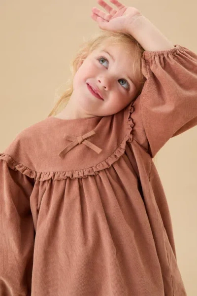 Mori Corduroy Dress In Brown