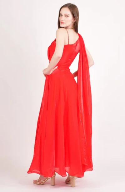 Raas Tiana Embellished Silk Maxi Dress In Red