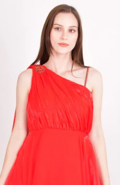 Raas Tiana Embellished Silk Maxi Dress In Red